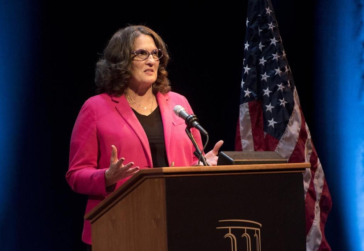 Sue Zwahlen, shown here in 2018, is a candidate for Modesto mayor.