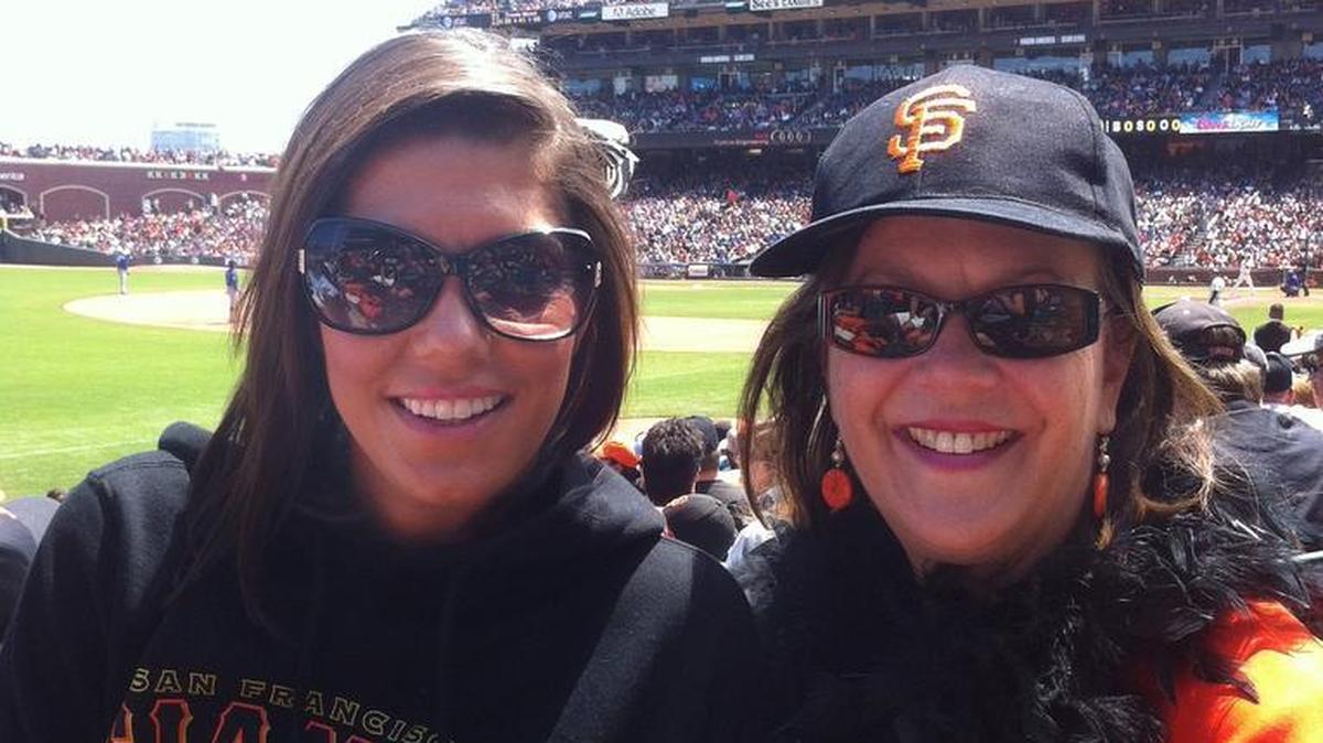 Kati, left, and Sandra Pessner are pictured at a recent San Francisco Giants game at AT&T Park in the Bay Area.