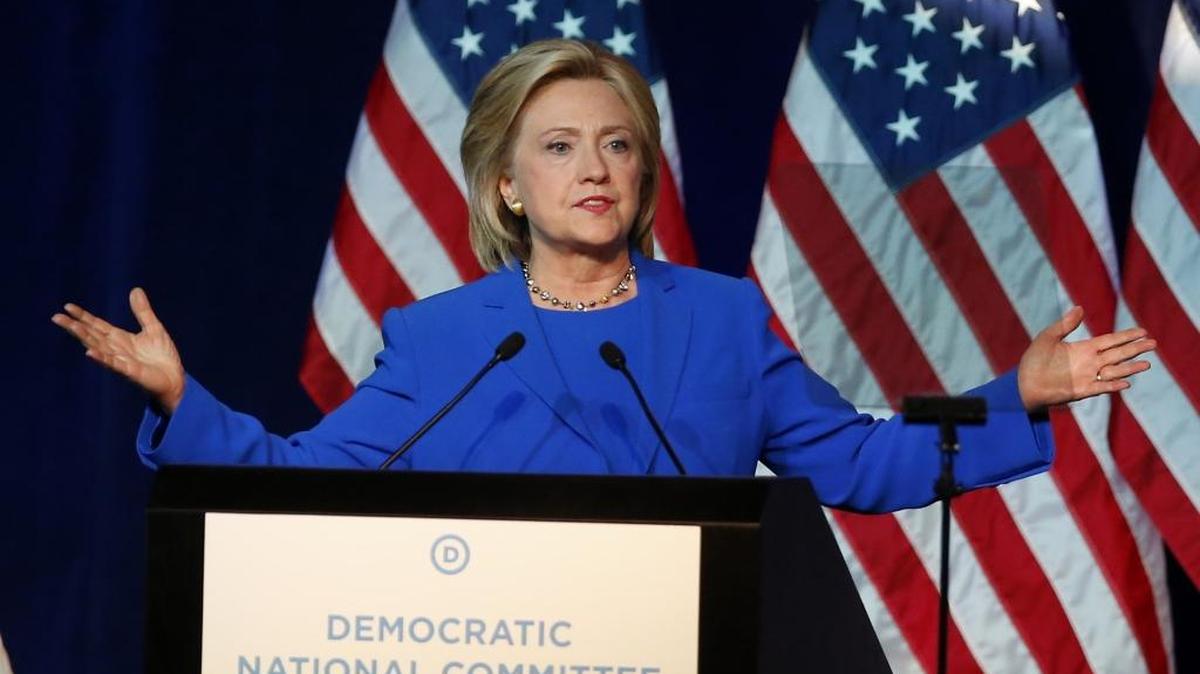
On Aug. 28, Democratic presidential candidate Hillary Rodham Clinton addresses the summer meeting of the Democratic National Committee in Minneapolis. 
