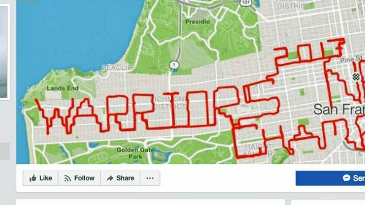 Jim Gump shared his route on his Facebook page.