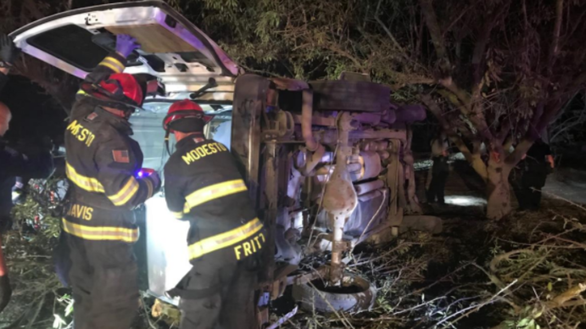 A rollover crash by a van caused multiple patients pinned in and at least one ejection from the vehicle. The crash occurred near the intersection of Pelandale and Tully.