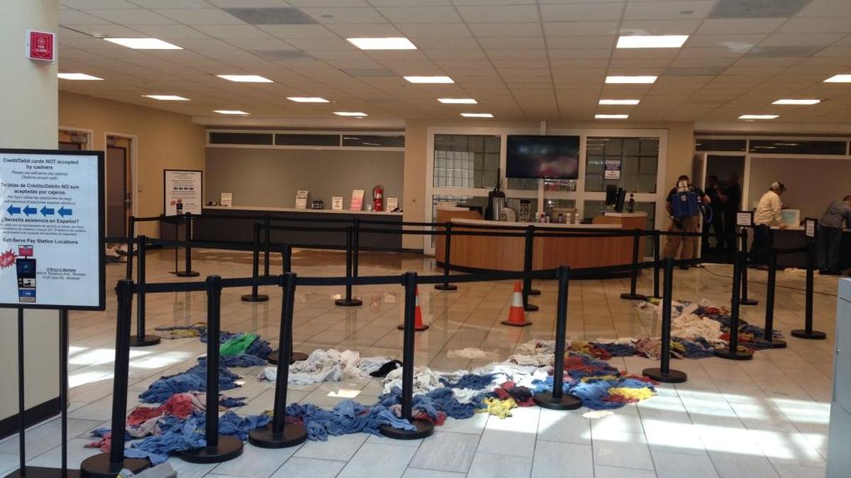 The Modesto Irrigaton District building on 11th Street closed Tuesday afternoon when a pipe burst and caused flooding in the lobby.
