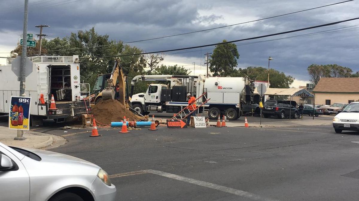 Workers are shown doing underground repairs near Rouse and Sutter avenues
