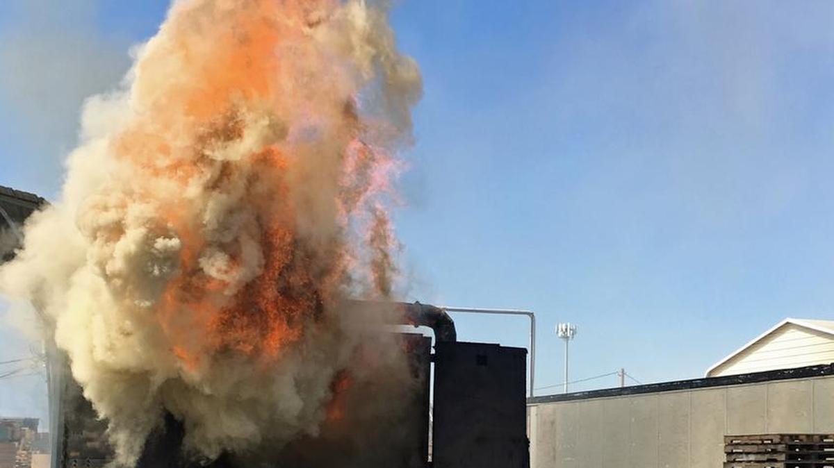 Crews with the Ceres, Modesto, Westport and Keyes fire departments battled flames at United Pallet Services Inc., at 4043 Crows Landing Road in Modesto, Calif., on Tuesday, March 14, 2017.