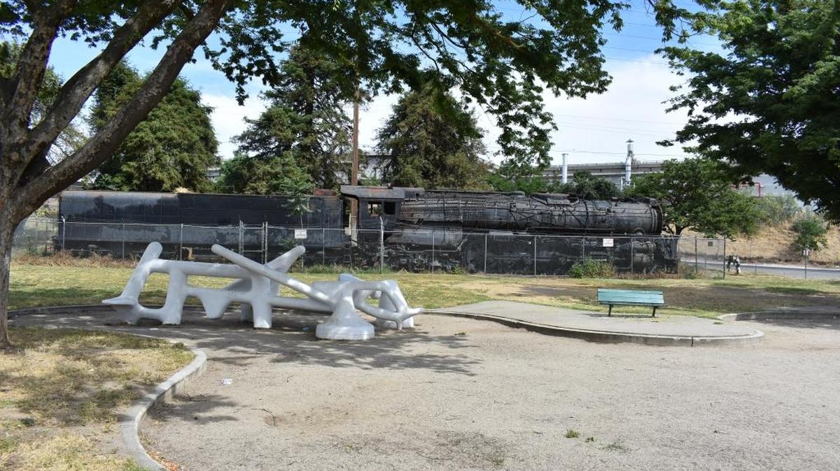 According to the city of Modesto, Pacific Gas & Electric will pay to move the old steam locomotive and tender sitting in Beard Brook Park to a new home at the Amtrak station on Held Drive. It also will build a dog park at Beard Brook. The locomotive sits atop a gas line running through the park, and the utility wants it moved for safety reasons.