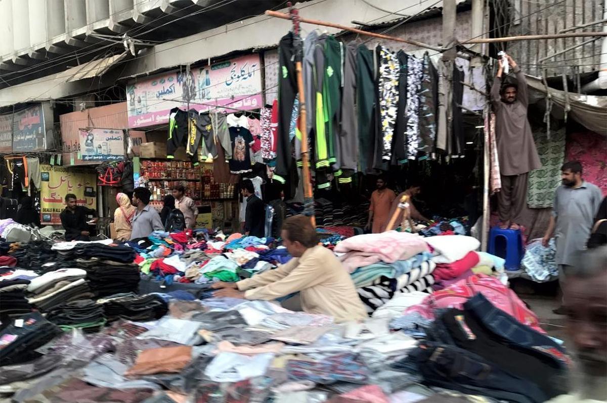 Street vendors hawk their wares in Karachi, Pakistan.
