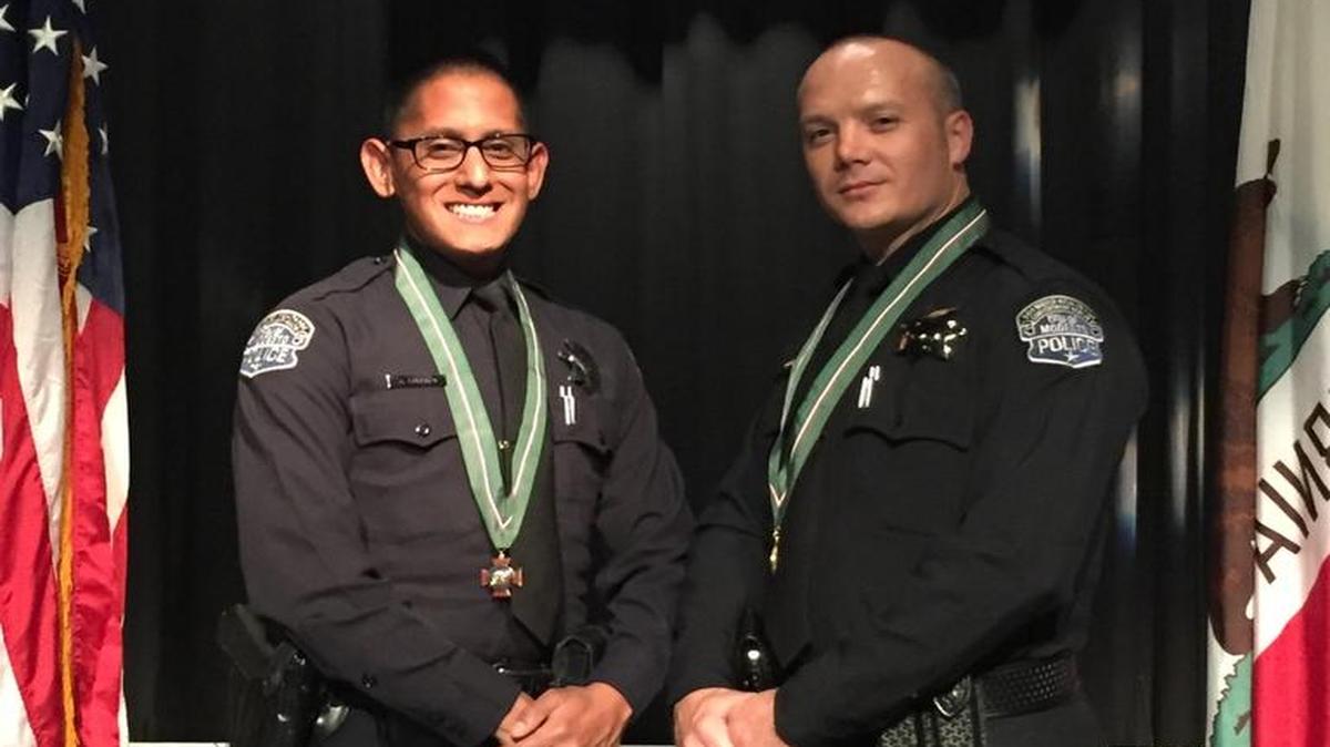 Modesto police Officers Juan Arroyo and Jeremy Davis