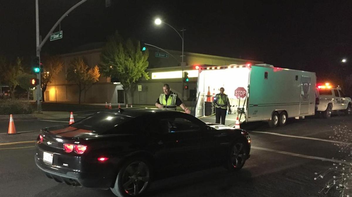 The Modesto Police Department conducts a driver’s license and DUI checkpoint at I and Seventh streets on Nov. 13.