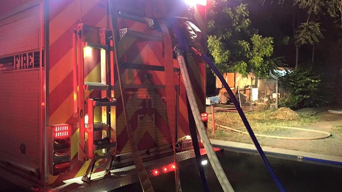 Keyes Fire crews responded to a fire in a vacant house in the 5500 block of 8th Street on Thursday, May 5, 2015.