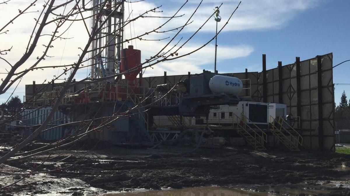 A well under construction, seen Friday, on Sylvan Avenue next to Mary Grogan Community Park will provide drinking water to northeast Modesto, including the proposed Tivoli development.