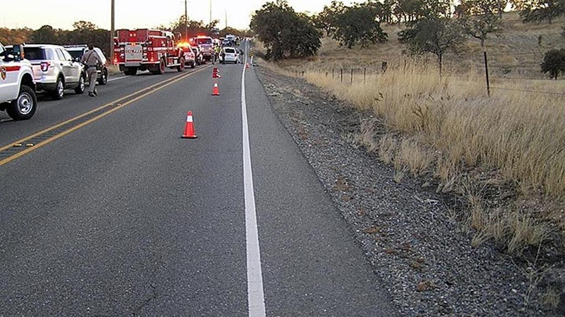 Three people died from this crash on La Grange Road near Don Pedro Reservoir late Friday afternoon, Oct. 21, 2016. The crash was caused by a driver passing illegally, the CHP says.
