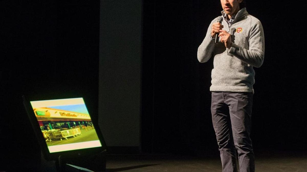 Emmanuel Escamilla talks Wednesday about growing up with nothing, making it to Harvard and now helping children in Modesto through his CodeX program.
