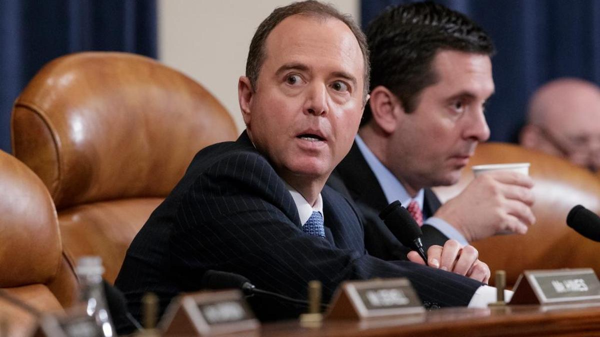 Rep. Adam Schiff, D-Calif., the ranking member, left, and Rep. Devin Nunes, R-Calif., the House Intelligence Committee chairman, listen as FBI Director James Comey testifies on Capitol Hill in Washington, Monday. Schiff has acquitted himself well; Nunes has proved to be a part of the Trump apology team.