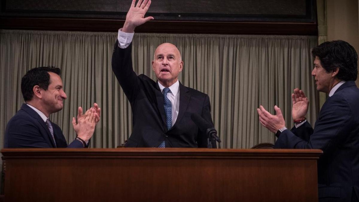 Gov. Jerry Brown delivers his final State of the State address, Jan. 25.
