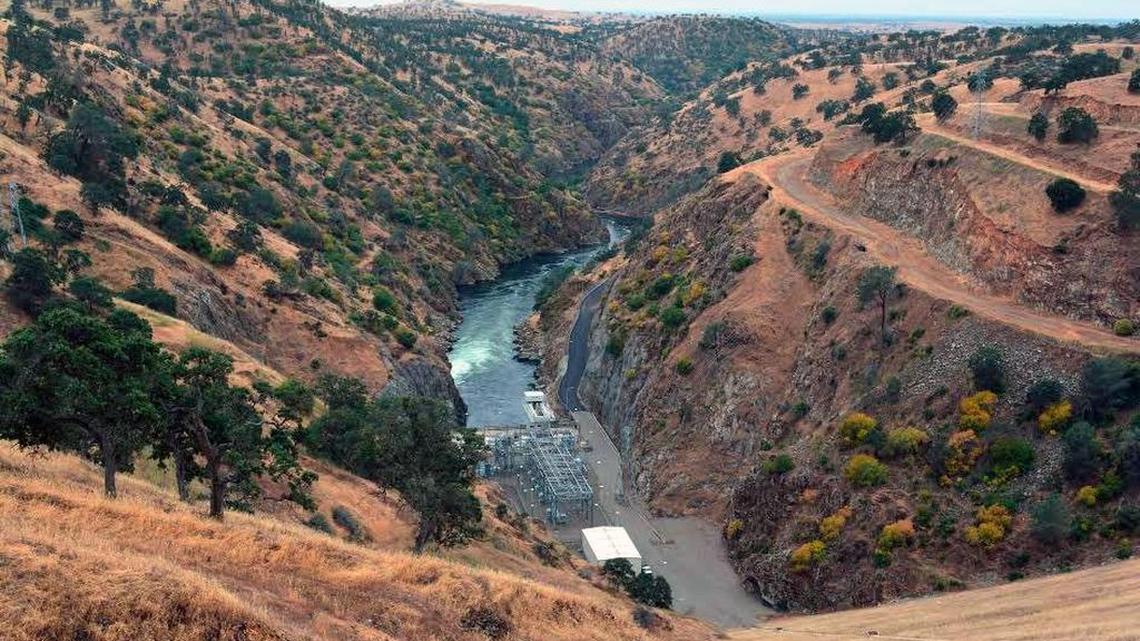 A power plant at Don Pedro Reservoir sends electricity to customers of the Modesto and Turlock irrigation districts.