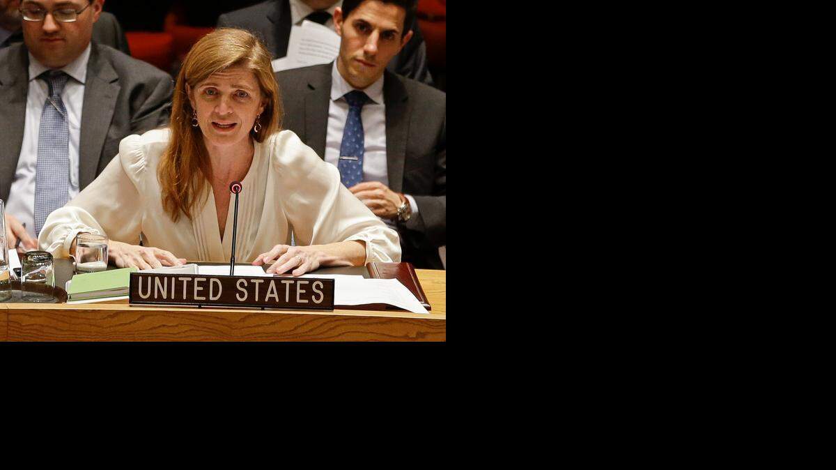 
Samantha Power, U.S. ambassador to the United Nations, speaks to the Security Council on Dec. 22 about North Korea’s human rights abuses.
