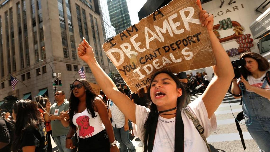 Gloria Mendoza, age 26, is a Dreamer. Originally from Mexico City, she came to America with her parents and now has a job. She protested in front of Trump Tower in New York after President Trump announced he would end the DACA program.