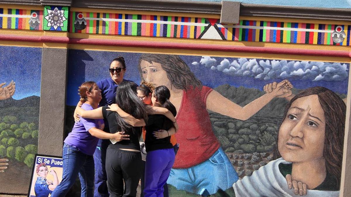 Staff members of Whole Woman’s Health celebrate outside the building after the U.S. Supreme Court ruling against Texas’ abortion restrictions Monday, June 27, 2016, in McAllen, Texas. Whole Woman’s Health is a abortion provider that stayed open despite the restrictions as many other providers closed over the past two years.