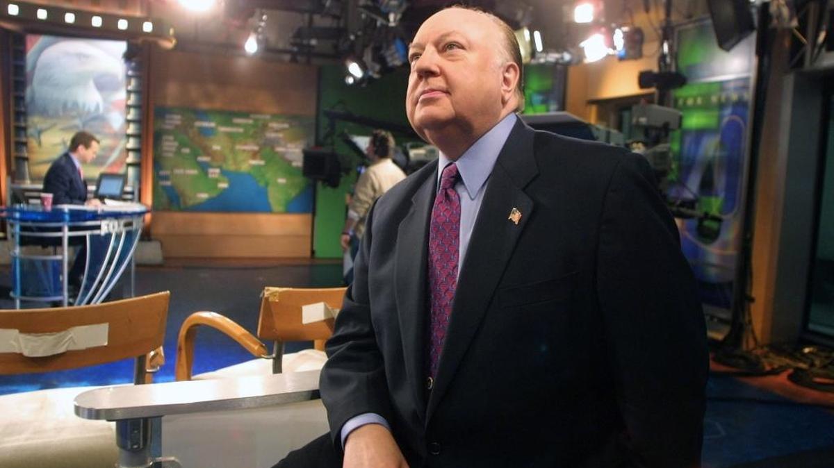 Roger Ailes, chairman and chief executive of Fox News, looks on during broadcast in New York 2002.