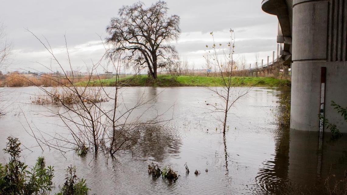 The Tuolumne river is higher than normal at the Ninth Street Bridge in Modesto due to higher releases from Don Pedro Reservoir. When the spillgates open on Monday, it will surge even higher.