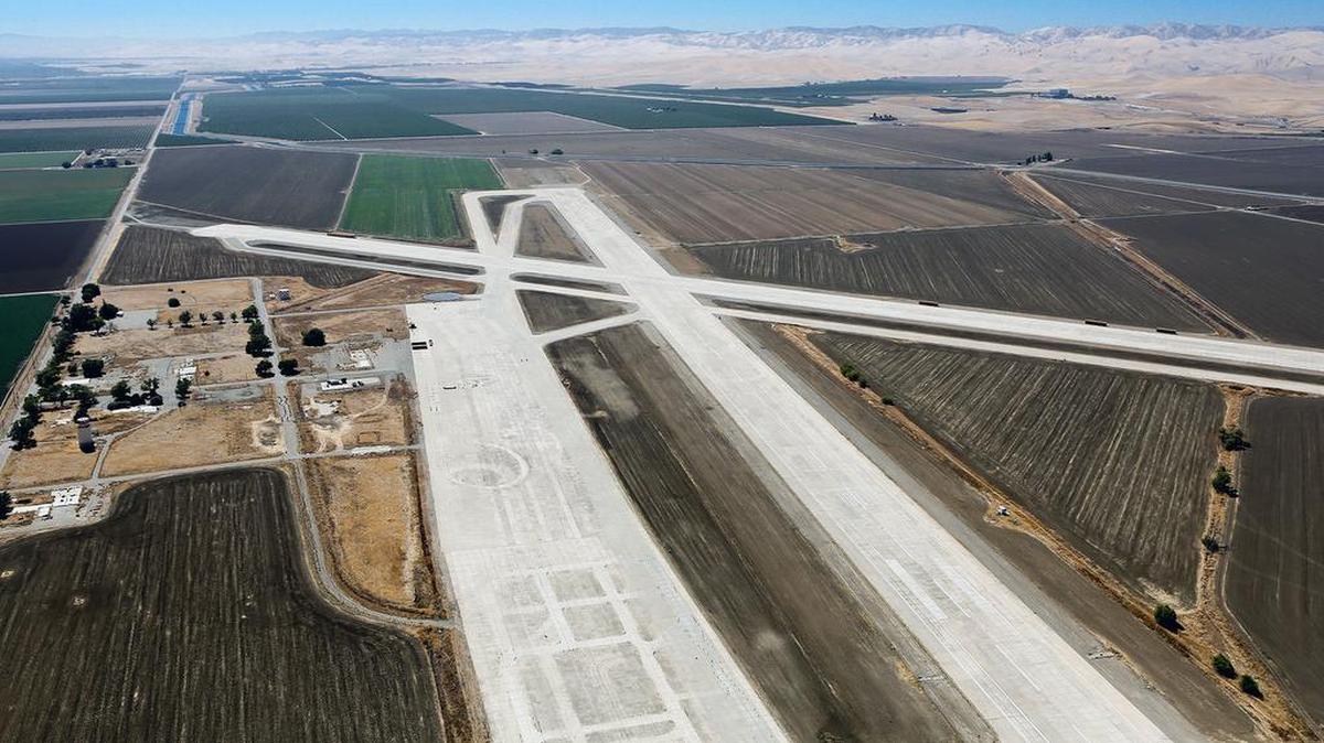 The former military airfield in Crows Landing, Calif. is pictured in October of this year. The 1,500 acre plot used in World War II and for later military functions is now planned for development.