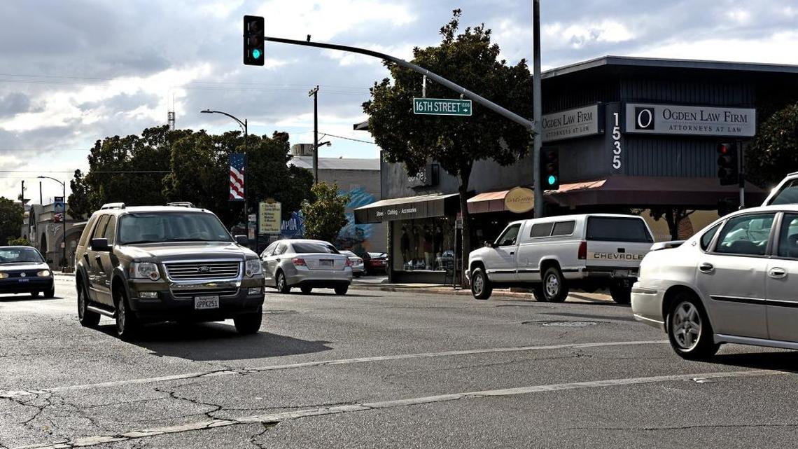 Modesto is considering a beautification project for J Street downtown that would take the part of the street that is four lanes just west of 16th Street and make it three lanes (including a center turn lane), or one travel lane in each direction.