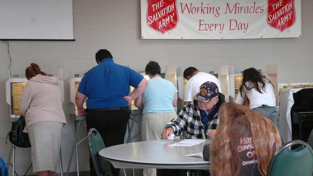 Turlock voters gathered at the Salvation Army on Lander Avenue.