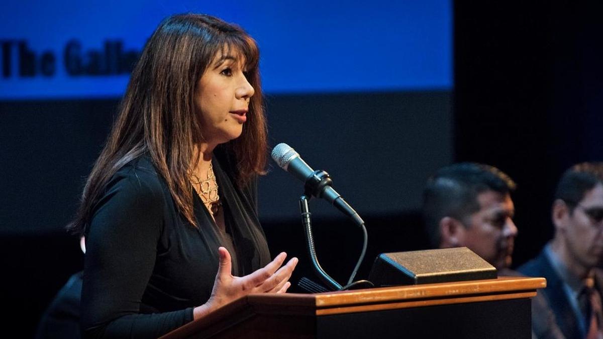 Virginia Madueño, pictured here at the League of Women Voters forum in 2018, was appointed to the Delta Stewardship Council.