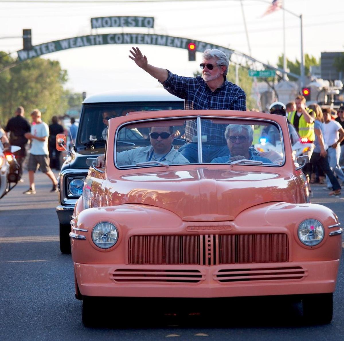 George Lucas, whose breakthrough movie American Graffiti portrayed coming of age and a mobile mating ritual based on his teen years in Modesto, was the Grand Marshal of the Graffiti parade in 2013.