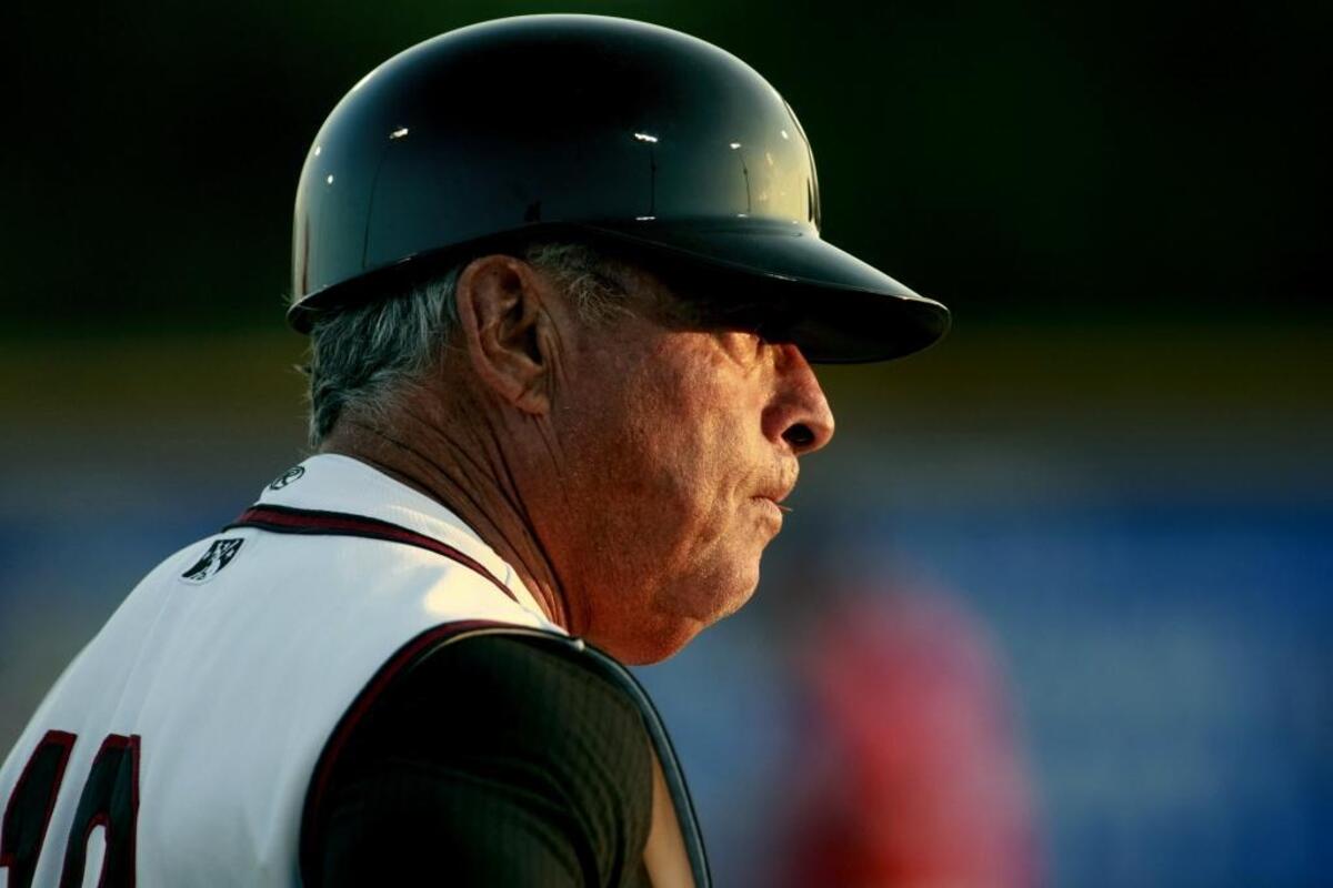 Modesto Nuts manager Jerry Weinstein, coaches third base in the second inning against the High Desert Mavericks at John Thurman Field, in Modesto, on Wednesday, August 4, 2010.