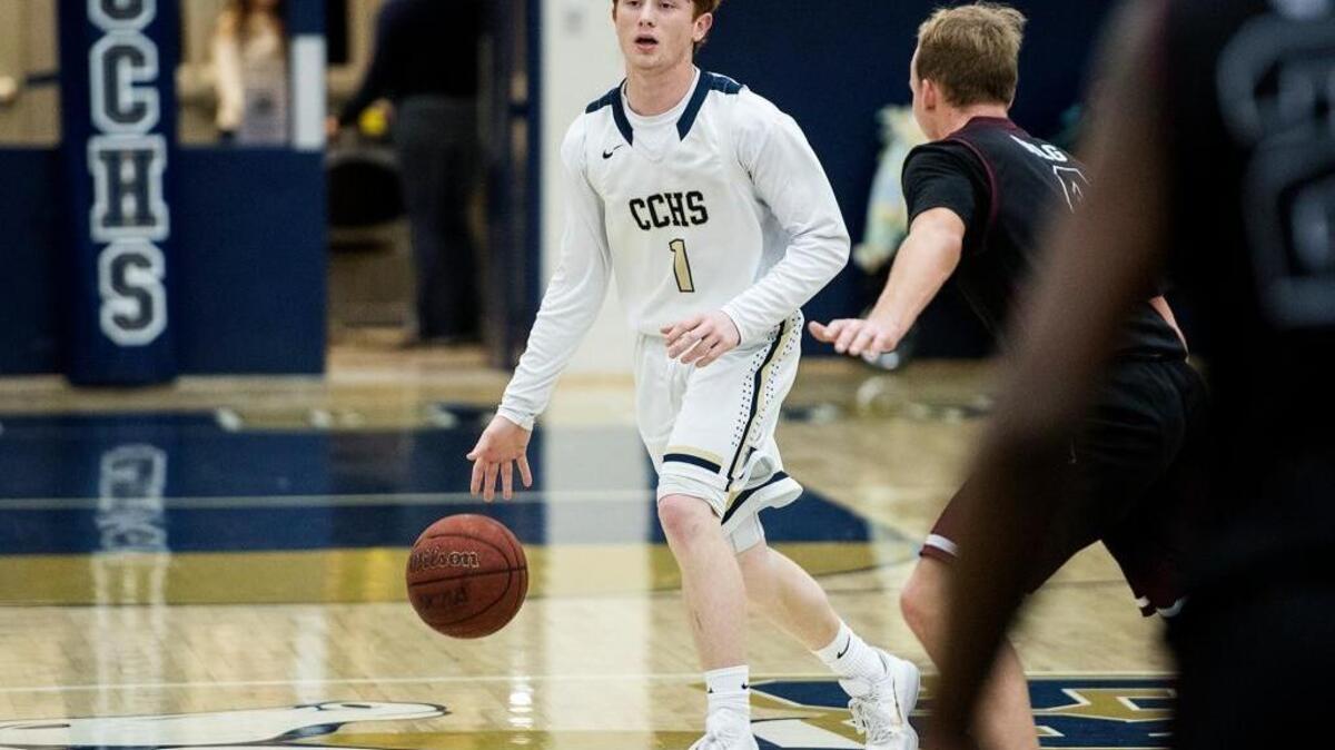 Central Catholic guard Jared Rice sets up a play during the game with Weston Ranch at Central Catholic High School in Modesto, Calif., on Tuesday, Jan. 5, 2016.