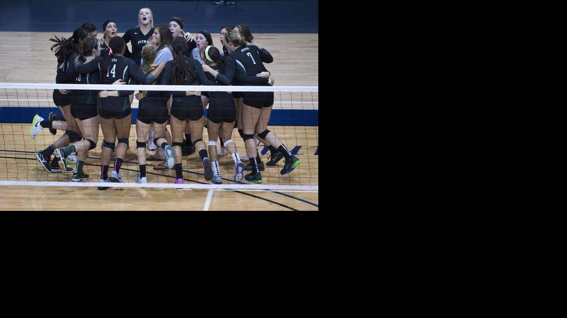 
Pitman players huddle in a pre-game cheer before the CIF Sac-Joaquin Section Division I Championship game in Davis, Calif., on Friday, November. 21, 2014. 
