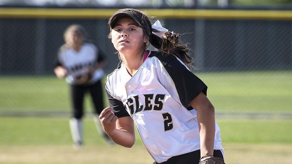 
Enoch’ Elisa Perez, shown here delivering a pitch against Modesto on Tuesday, March, 31, 2015, was named the MMC Most Valuable Player. She’ll attempt to walk on at Boise State in the fall.
