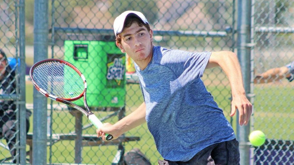 Beyer High junior Ryan Lewis won his second straight Modesto Metro Conference singles championship on Thursday, April 28, 2016, defeating Modesto’s Coby McCaig at Johansen High.