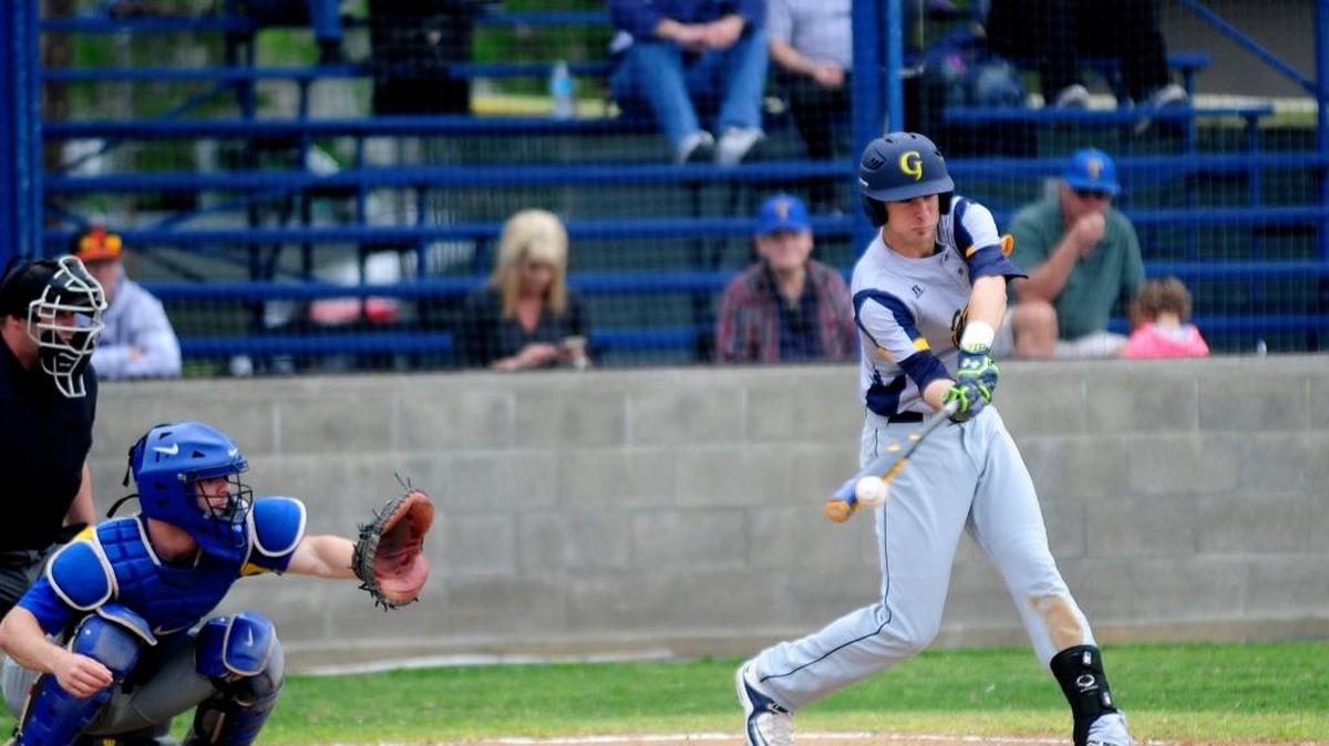 Gregori’s Jimmie McClenaghan puts the ball in play, during a game in the Pedretti Baseball Tournament at Turlock High School on Thursday, March 10, 2016.
