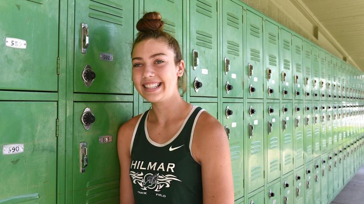 Hilmar High high jumper Mikela Labno, who qualified for the State Meet with a personal record jump of 5 feet, 4 inches is The Modesto Bee's all-district player of the year. She is pictured on Thursday June 7, 2018 in Hilmar, Calif.