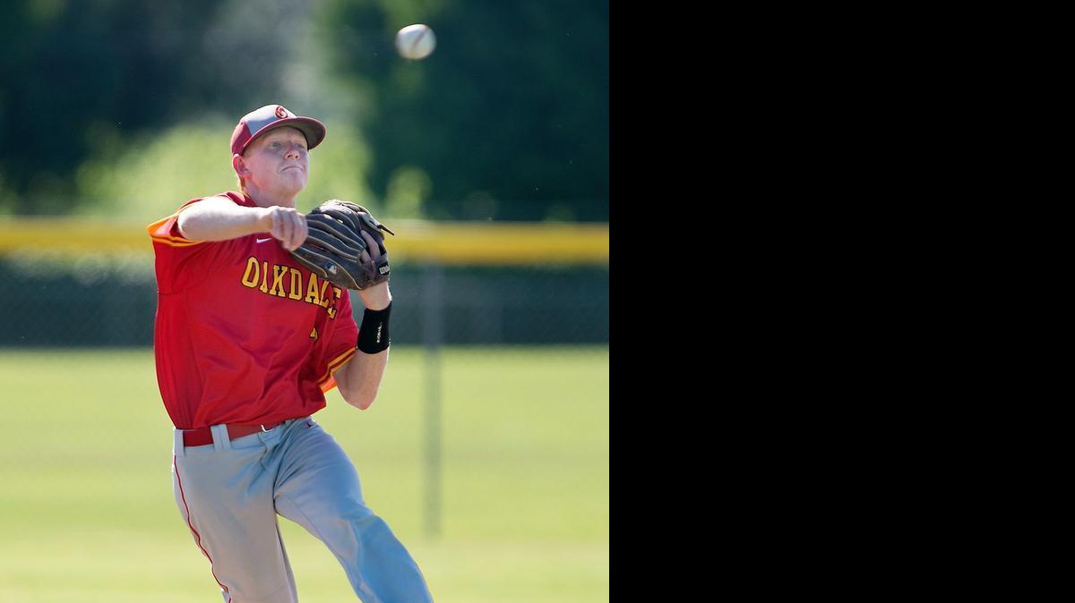 
Oakdale shortstop Wade Branch, the Valley Oak League’s Offensive Player of the Year, throws out a Central Catholic runner during the league game at Central Catholic High School in Modesto, Calif., on Wednesday, April, 29, 2015.
