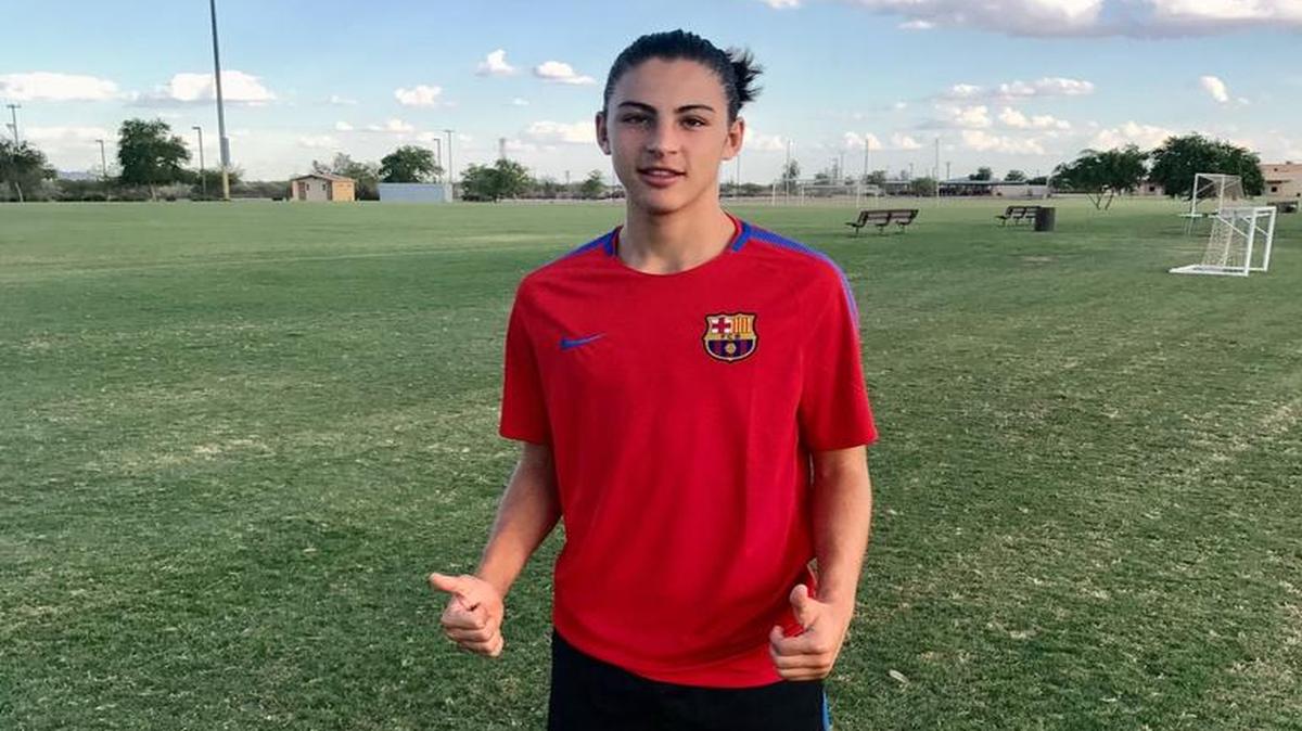 Hayden Sargis of Turlock, 15, is the youngest player on FC Barcelona’s under-17 academy team in Casa Grande, Ariz. Sargis is enrolled in classes at the academy, where he trains twice a day. He hopes to become FC Barcelona’s first American player.