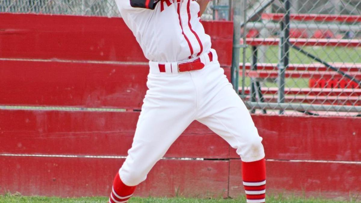 Ripon High’s Travis Warra bounces a ball down the first-base line on Tuesday, April 26, 2016, in a Trans-Valley League game against Hilmar High.