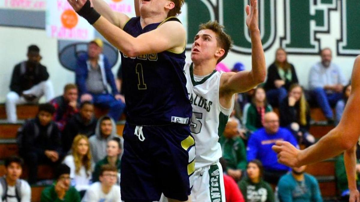 Central Catholic’s Jared Rice goes up for a layup during a game between Central Catholic and Manteca at Manteca High School in Manteca California on January 12, 2017.