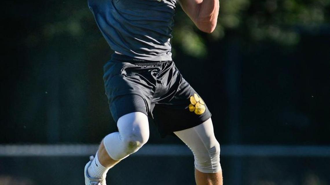 Sonora’s Kane Rodgers, The Bee’s top returning player, intercepts a pass during a 7-on-7 scrimmage at Central Catholic High School in Modesto, Calif., on Wednesday, June 28, 2017. Central Catholic hosted Escalon, Sonora and Lincoln of Stockton for the summer workout.