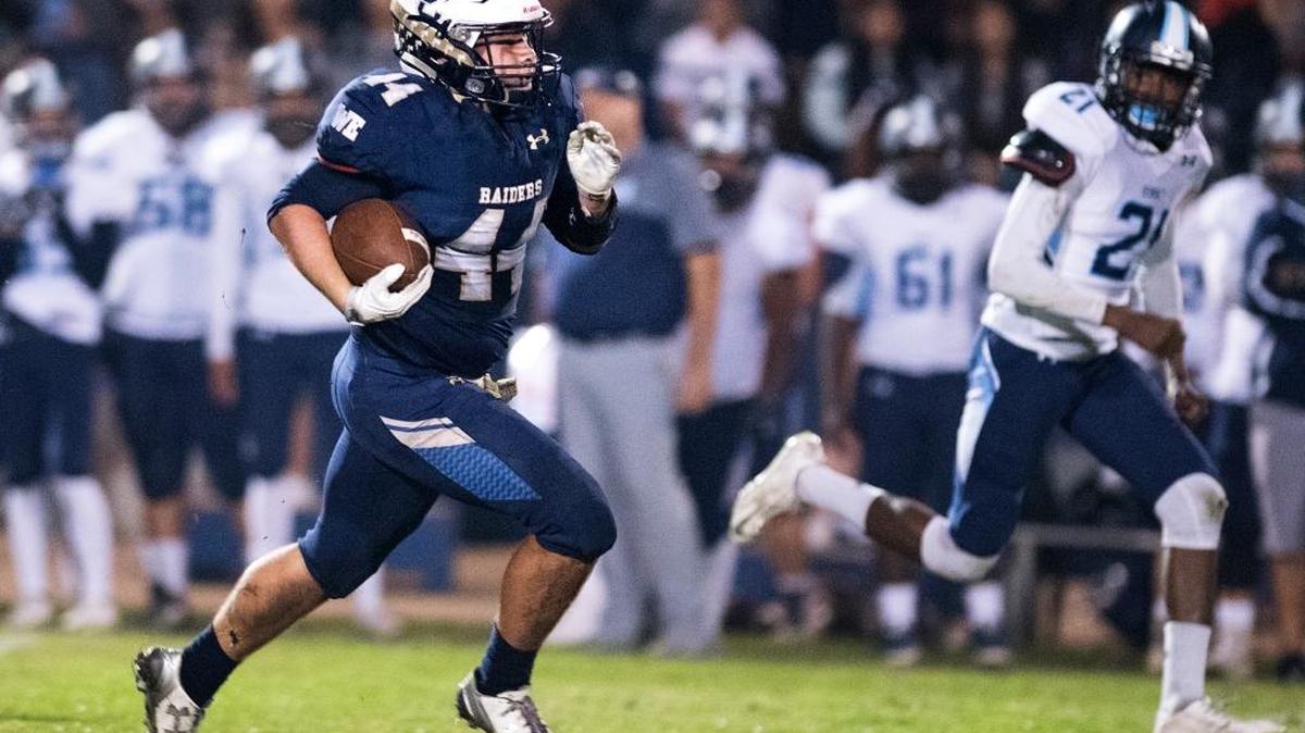 Central Catholic fullback Coleby Garrett breaks off a long run during a victory over Downey in the Sac-Joaquin Section Division II playoffs on Nov. 10, 2016, at David Patton Field.