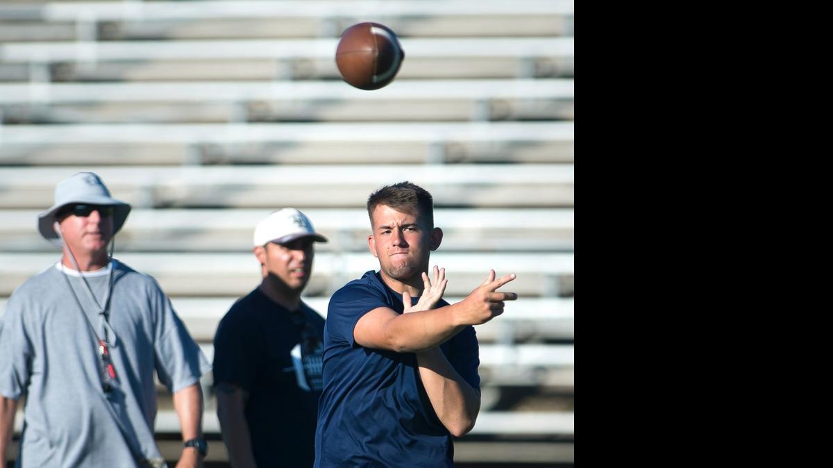 
Quarterback Brett Neves helped lead Downey to the Modesto Junior College Passing Tournament title.


