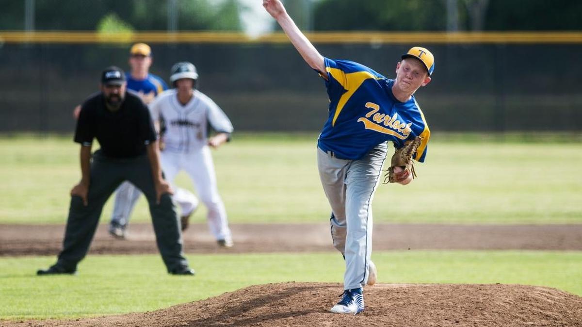 Turlock junior pitcher Damon Treadwell (25) delivers a pitch during a game against Buhach Colony at Buhach Colony High School in Atwater, Calif., Tuesday, May 3, 2016.