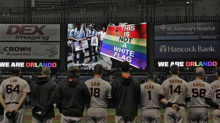 Rays fans pack Tropicana Field to honor victims of Orlando shooting