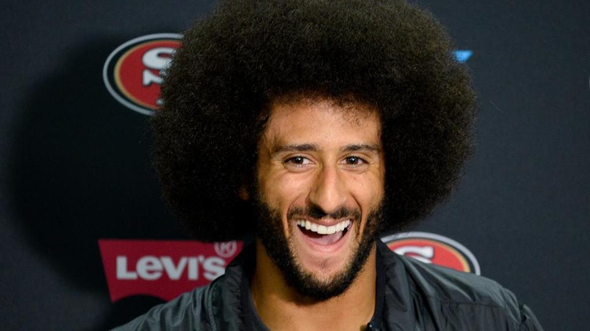San Francisco 49ers quarterback Colin Kaepernick, seen here at a 2016 press conference, was honored with Sports Illustrated’s Muhammad Ali Legacy Award.