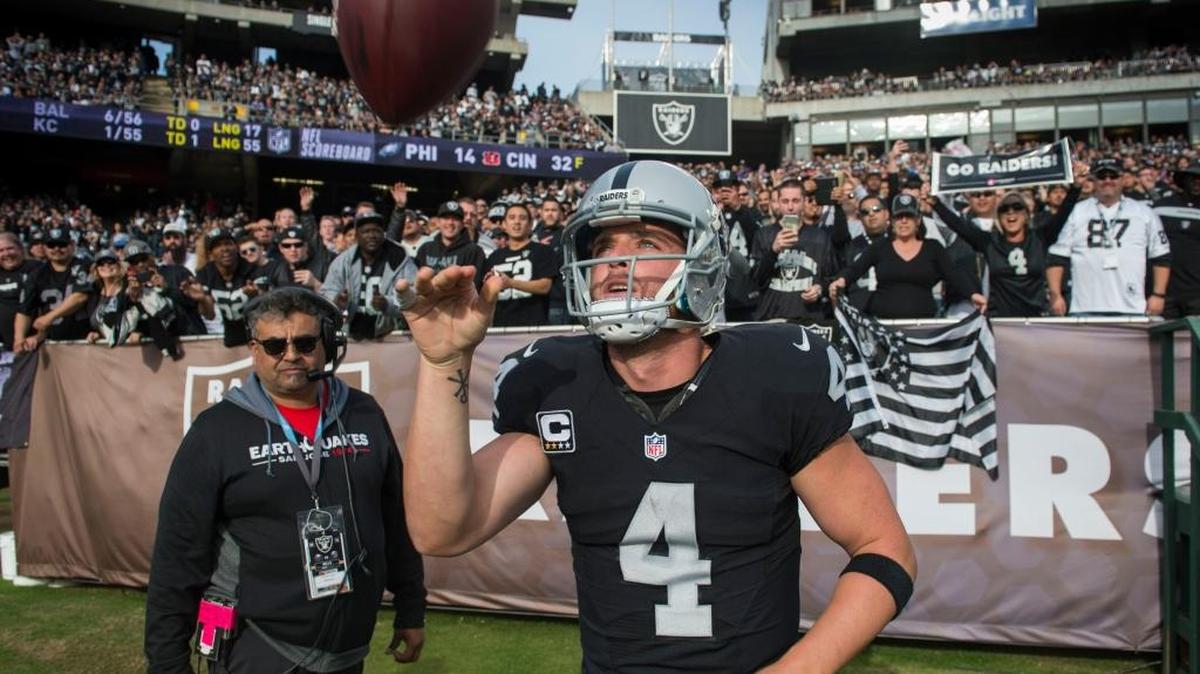 Quarterback Derek Carr and the Raiders host the Indianapolis Colts on Saturday in Oakland.
