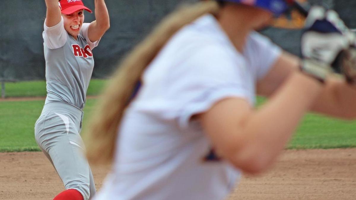 Ripon High starter Danielle Sperry hurls a pitch toward the plate during the Sac-Joaquin Section Division V final against Linden’s Rachael Carpenter on Saturday, May 21, 2016, at Arnaiz Stadium in Stockton.